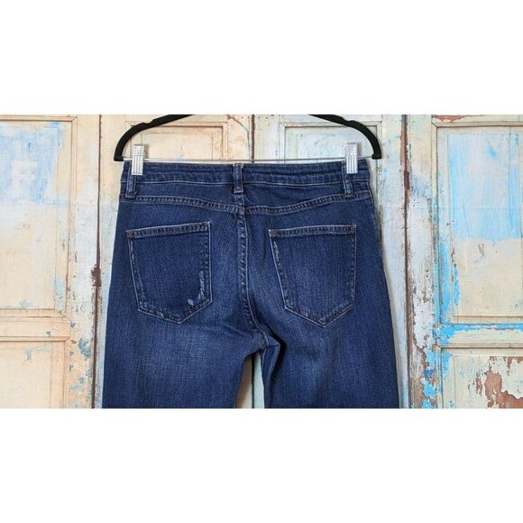 Topshop Womens Size W28 L32 Blue Distressed Mid Rise Skinny Denim Jeans - Picture 4 of 10